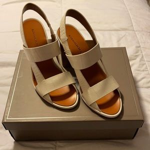 Viola croc embossed leather sandal